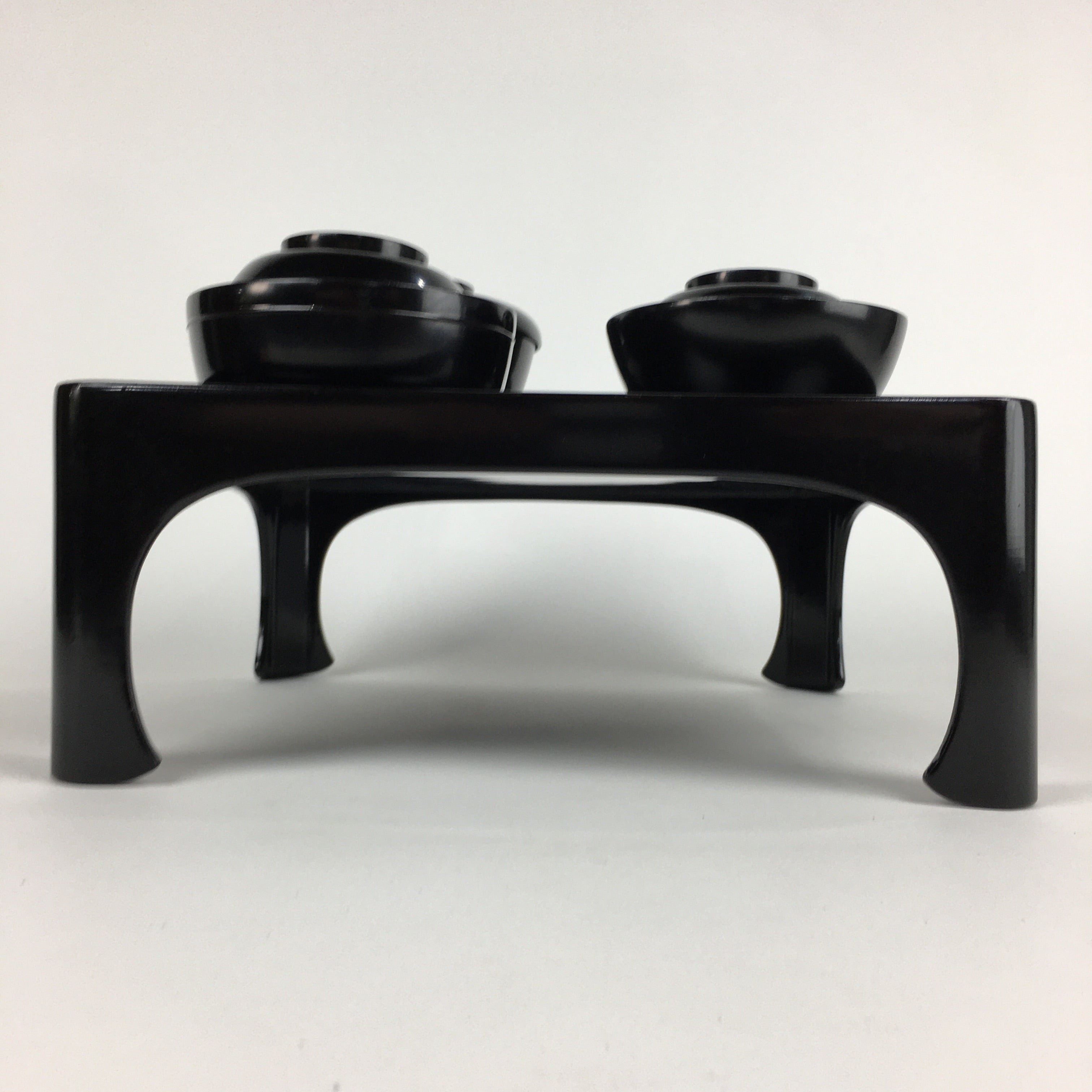 Japanese Wooden Legged Tray Lacquered Table Lidded Bowls Set Vtg Ozen UR719