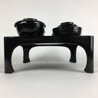 Japanese Wooden Legged Tray Lacquered Table Lidded Bowls Set Vtg Ozen UR719
