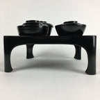Japanese Wooden Legged Tray Lacquered Table Lidded Bowls Set Vtg Ozen UR724