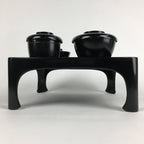 Japanese Wooden Legged Tray Lacquered Table Lidded Bowls Set Vtg Ozen UR724
