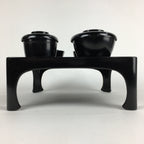 Japanese Wooden Legged Tray Lacquered Table Lidded Bowls Set Vtg Ozen UR725
