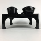 Japanese Wooden Legged Tray Lacquered Table Lidded Bowls Set Vtg Ozen UR727