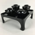 Japanese Wooden Legged Tray Lacquered Table Lidded Bowls Set Vtg Ozen UR727