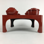 Japanese Wooden Legged Tray Lacquered Table Lidded Bowls Set Vtg Ozen UR734