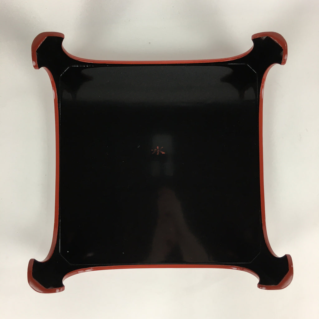 Japanese Wooden Legged Tray Lacquered Table Lidded Bowls Set Vtg Ozen UR734