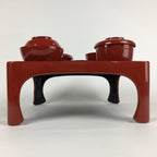 Japanese Wooden Legged Tray Lacquered Table Lidded Bowls Set Vtg Ozen UR736