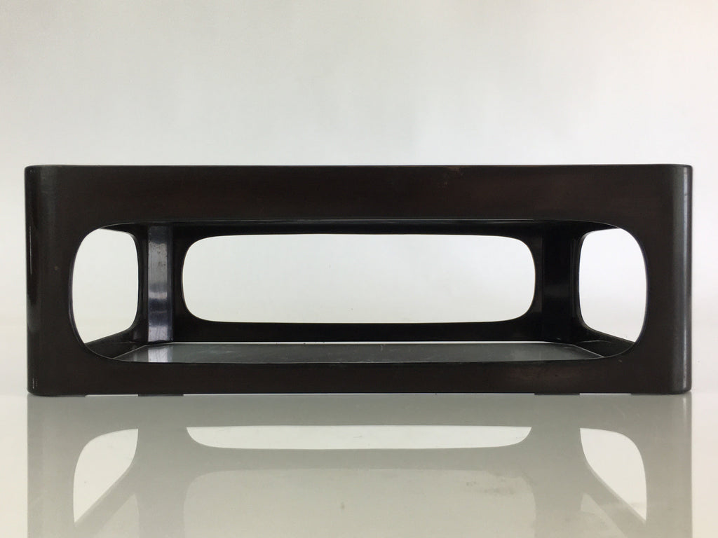 Japanese Wooden Legged Tray Lacquered Table Vtg Ozen Black Buddhist Altar UR827