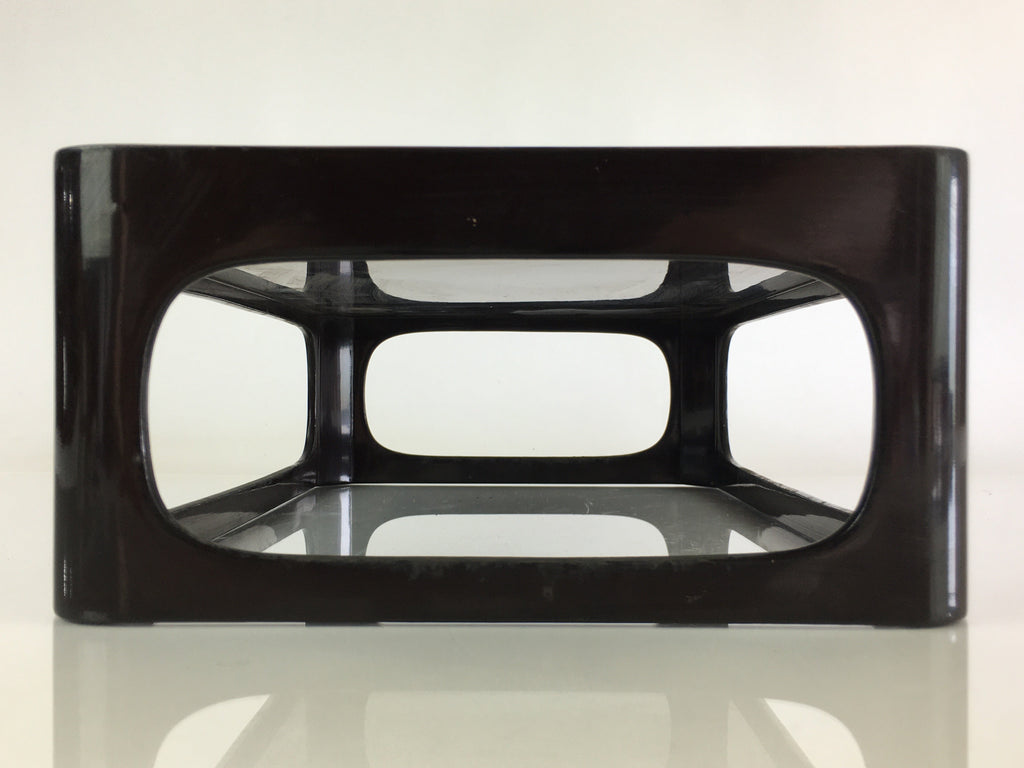 Japanese Wooden Legged Tray Lacquered Table Vtg Ozen Black Buddhist Altar UR827
