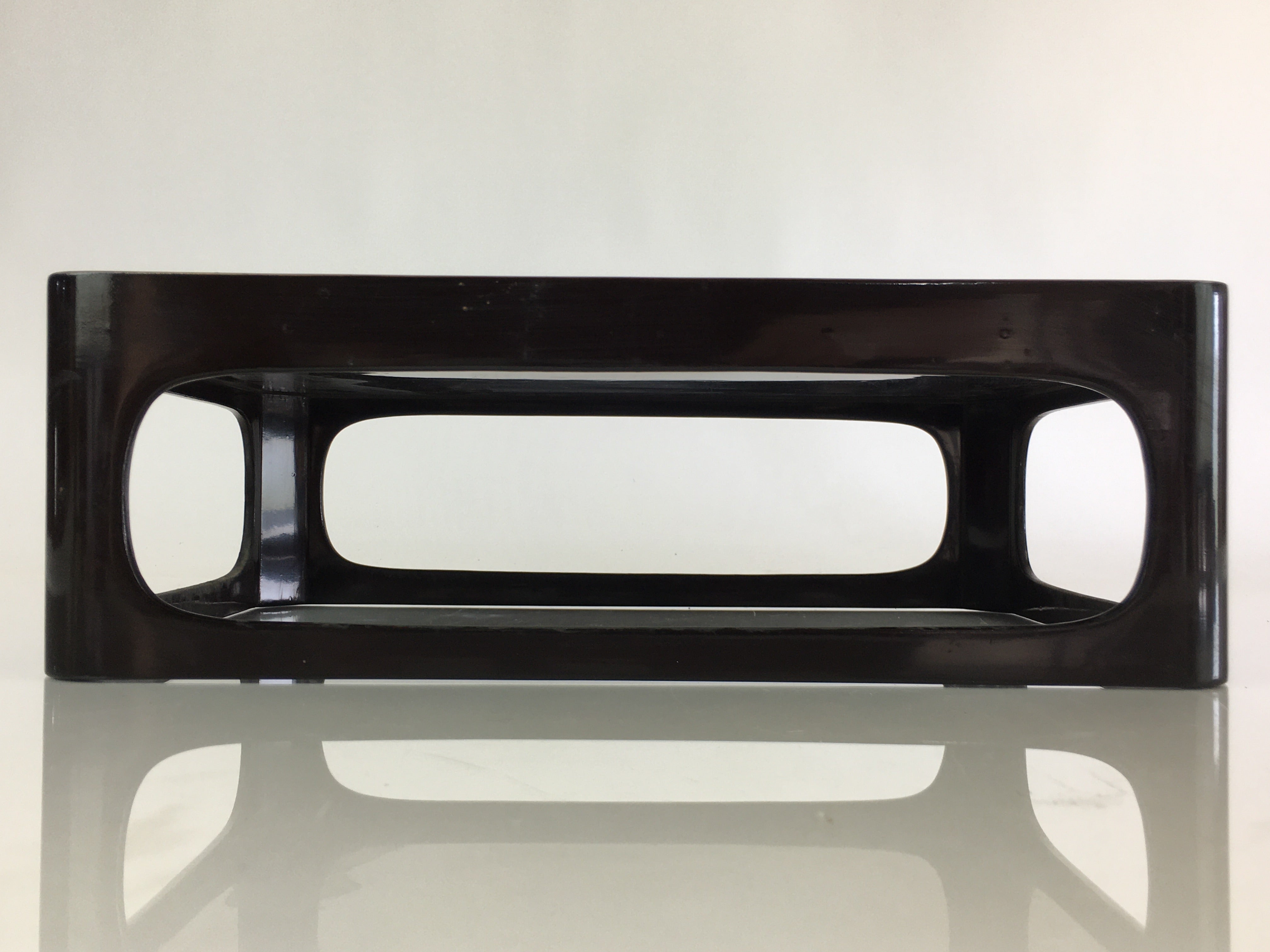 Japanese Wooden Legged Tray Lacquered Table Vtg Ozen Black Buddhist Altar UR827