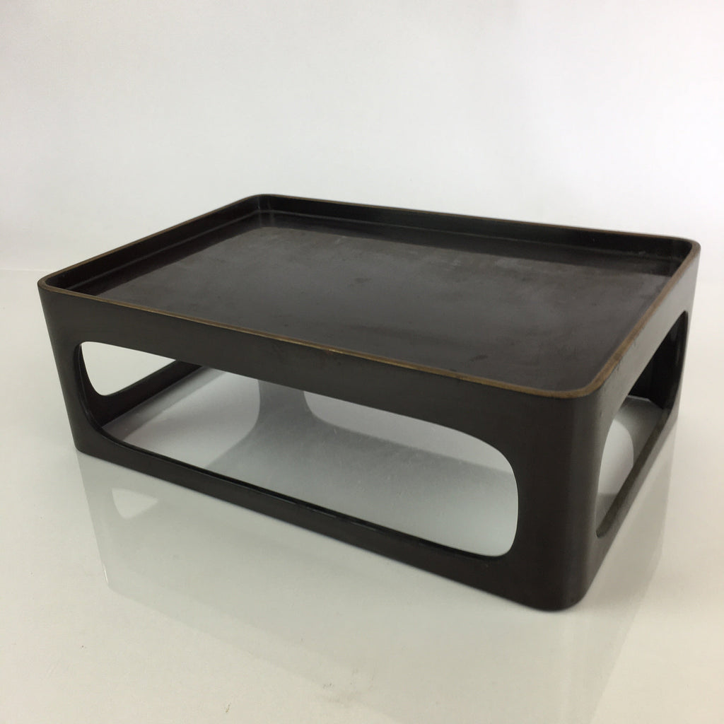Japanese Wooden Legged Tray Lacquered Table Vtg Ozen Black Buddhist Altar UR827