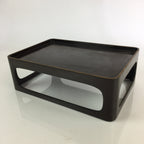 Japanese Wooden Legged Tray Lacquered Table Vtg Ozen Black Buddhist Altar UR827
