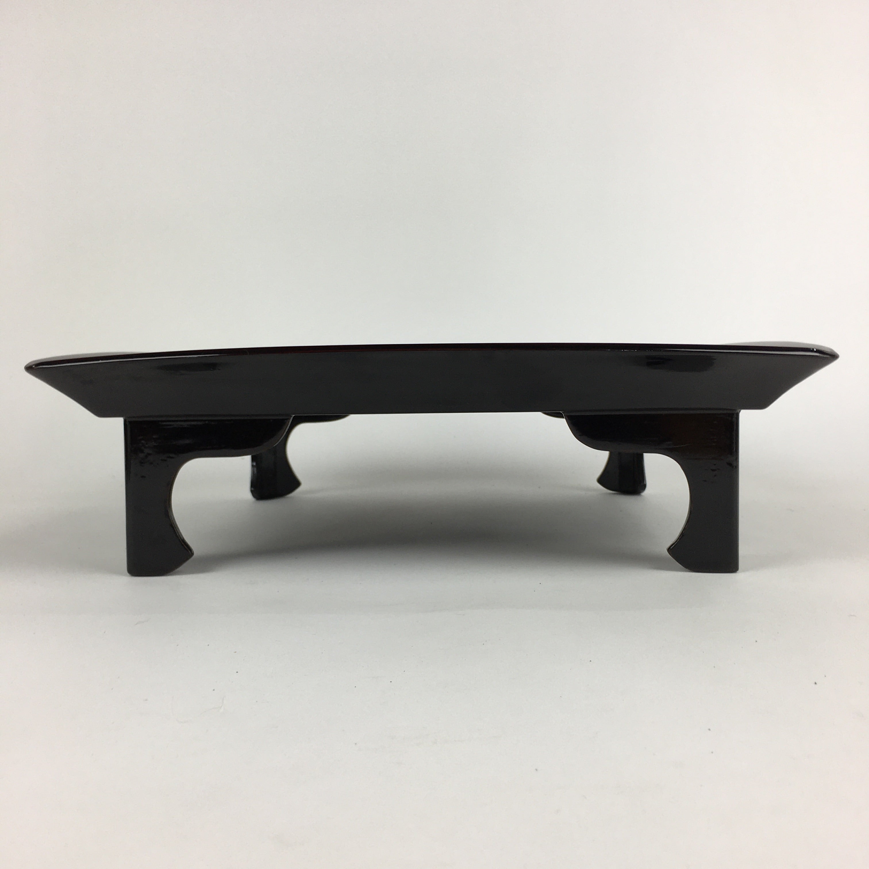 Japanese Wooden Legged Tray Lacquered Table Vtg Ozen Black Nurimono UR748
