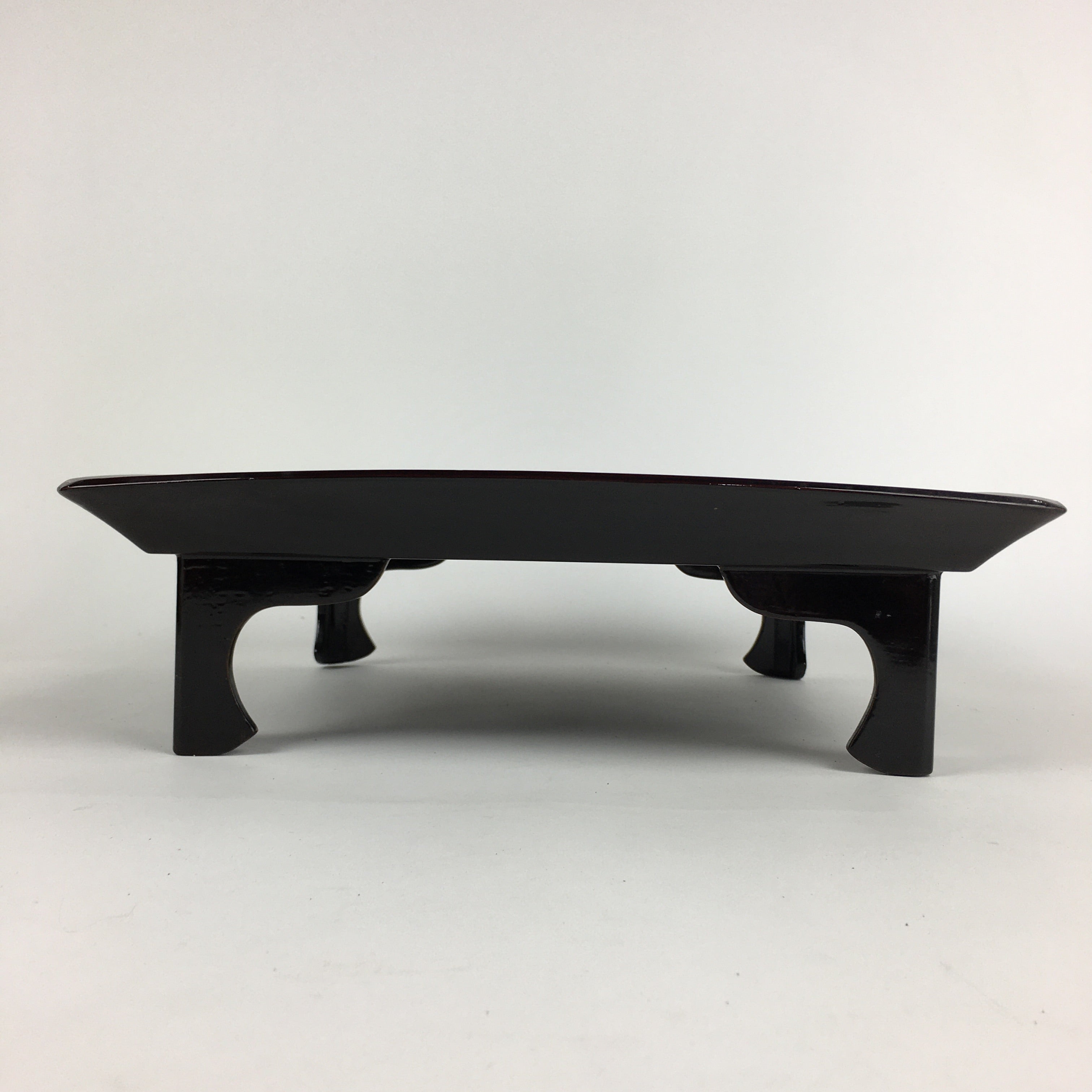 Japanese Wooden Legged Tray Lacquered Table Vtg Ozen Black Nurimono UR748