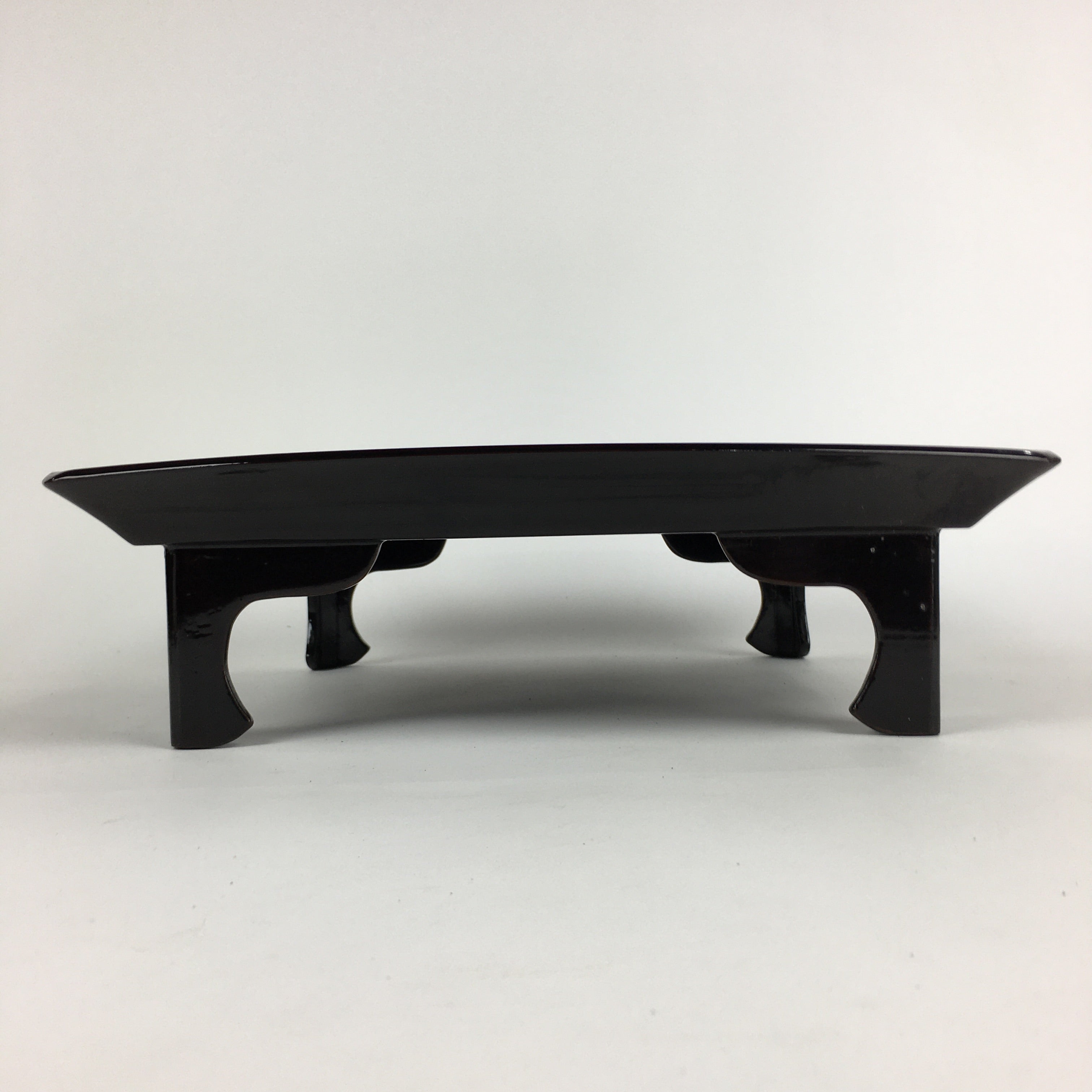 Japanese Wooden Legged Tray Lacquered Table Vtg Ozen Black Nurimono UR748