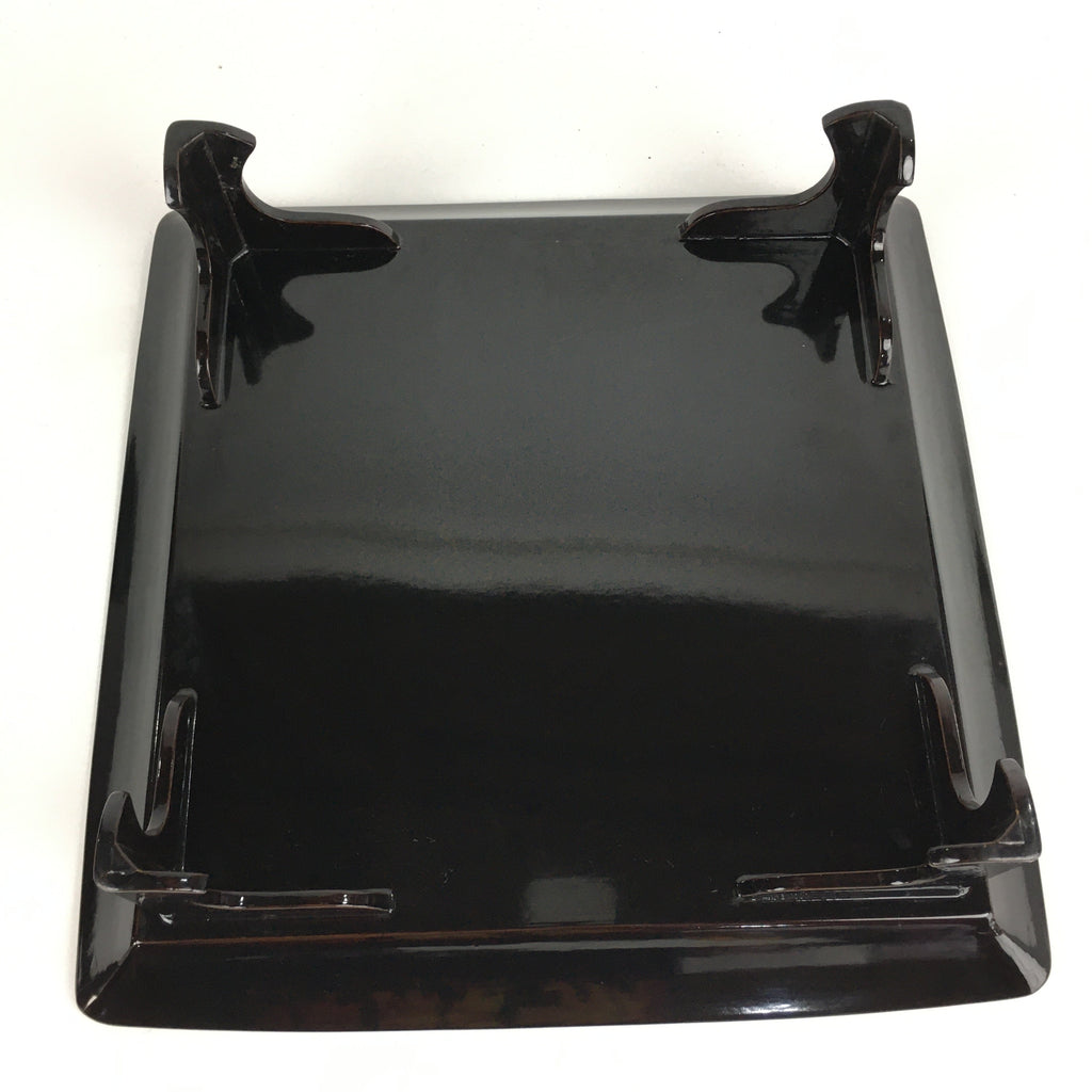 Japanese Wooden Legged Tray Lacquered Table Vtg Ozen Black Nurimono UR748