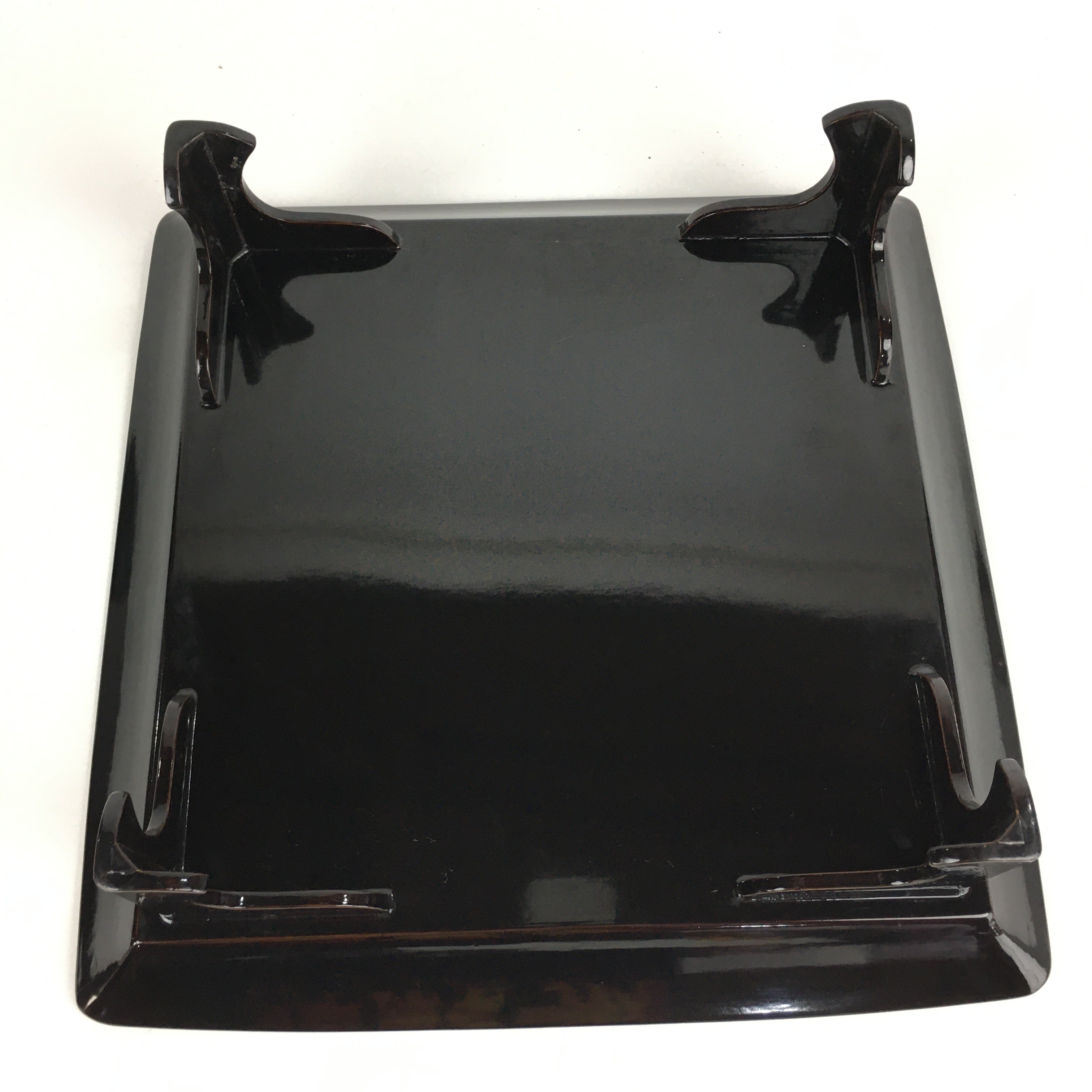 Japanese Wooden Legged Tray Lacquered Table Vtg Ozen Black Nurimono UR748