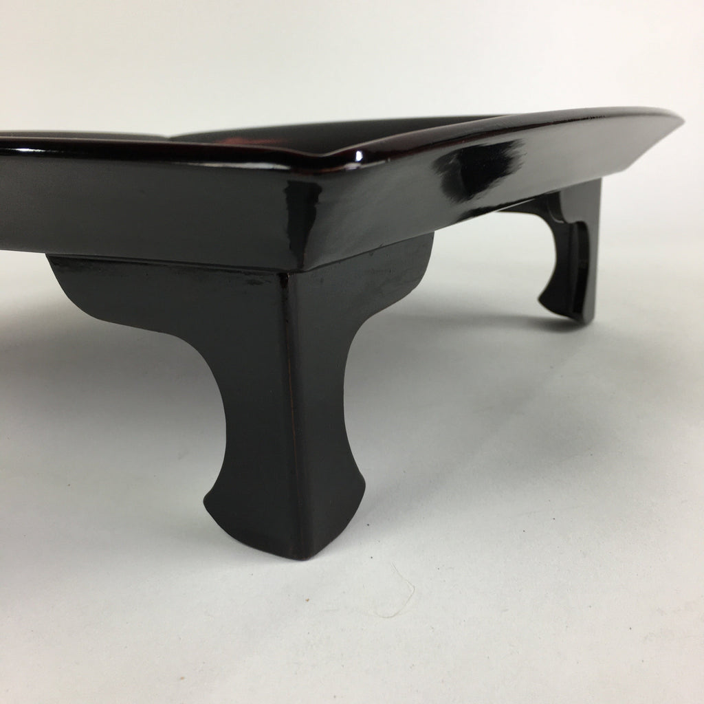 Japanese Wooden Legged Tray Lacquered Table Vtg Ozen Black Nurimono UR748