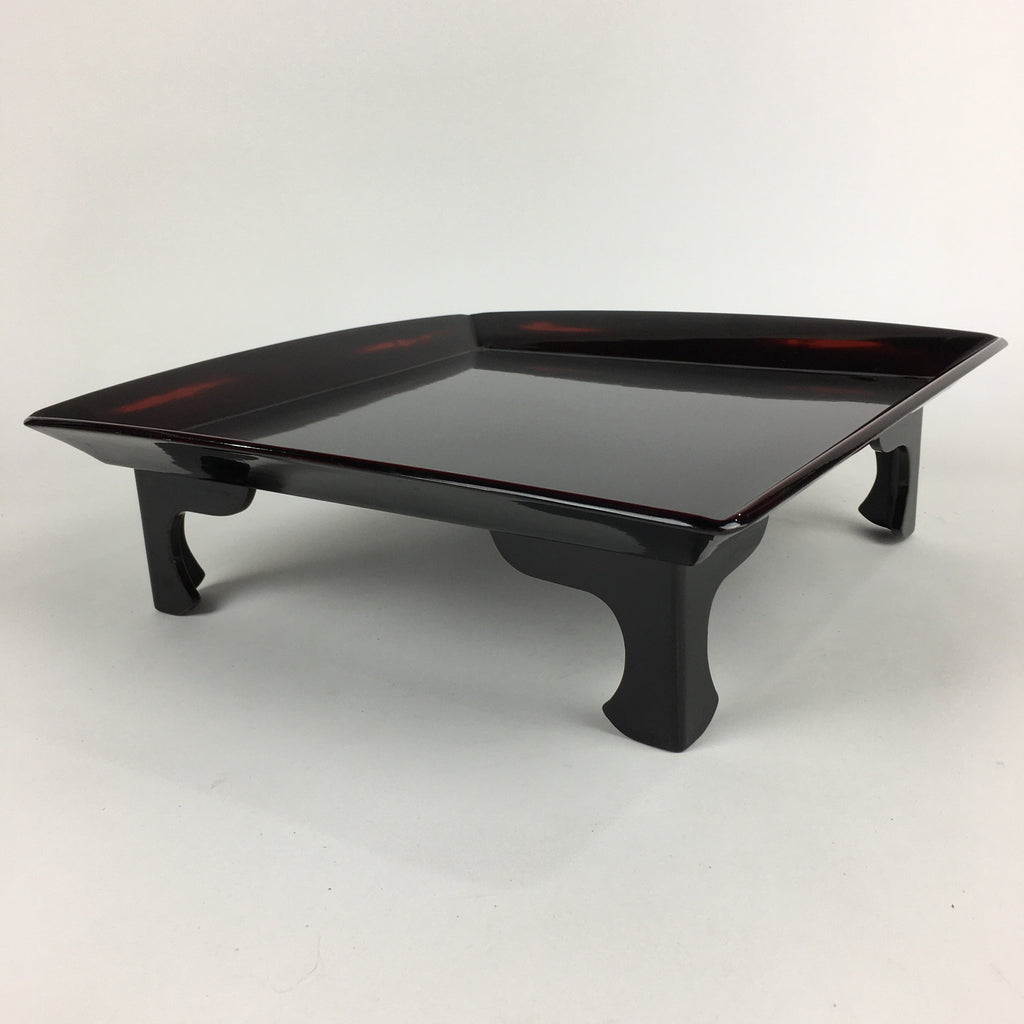 Japanese Wooden Legged Tray Lacquered Table Vtg Ozen Black Nurimono UR748
