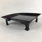 Japanese Wooden Legged Tray Lacquered Table Vtg Ozen Black Nurimono UR748