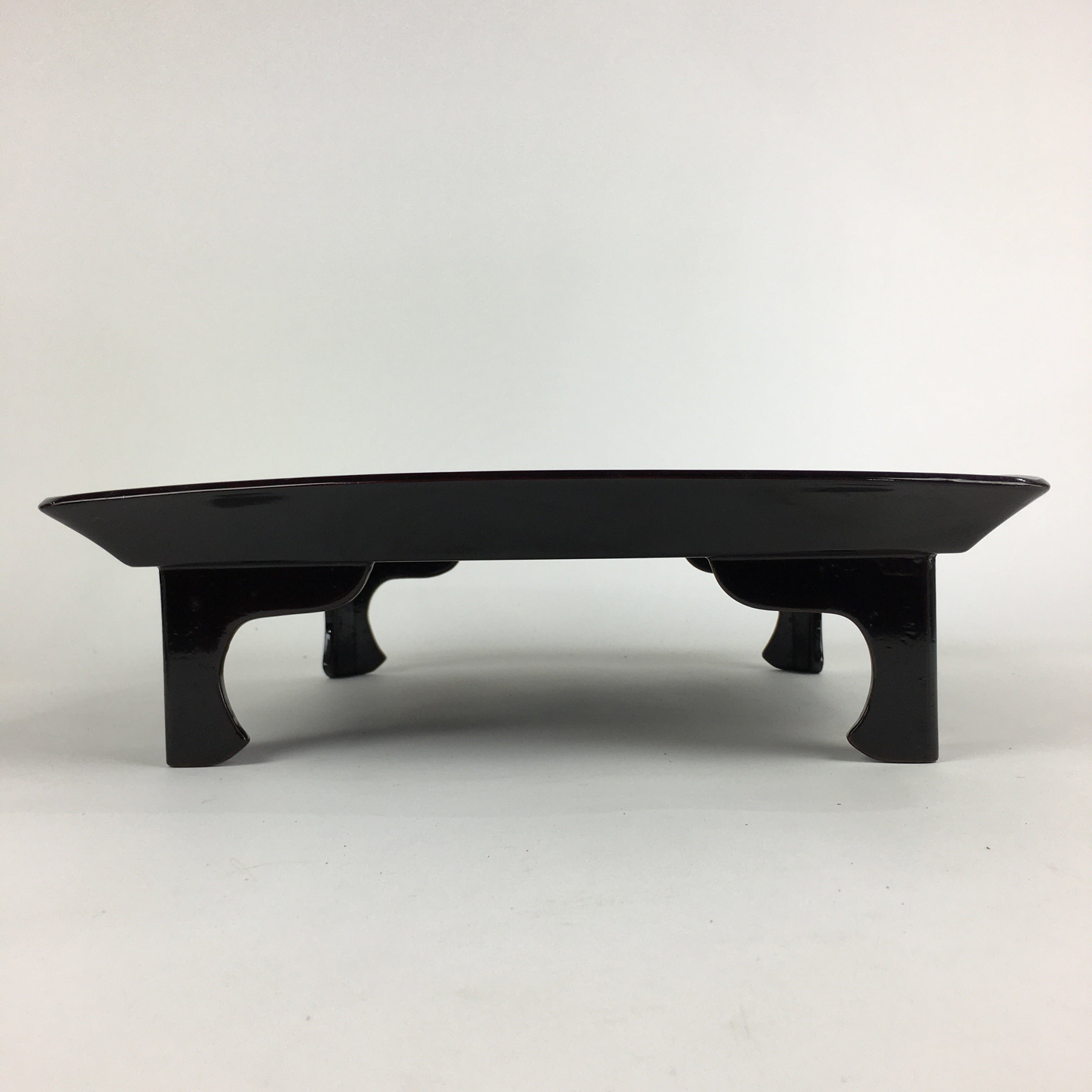 Japanese Wooden Legged Tray Lacquered Table Vtg Ozen Black Nurimono UR749
