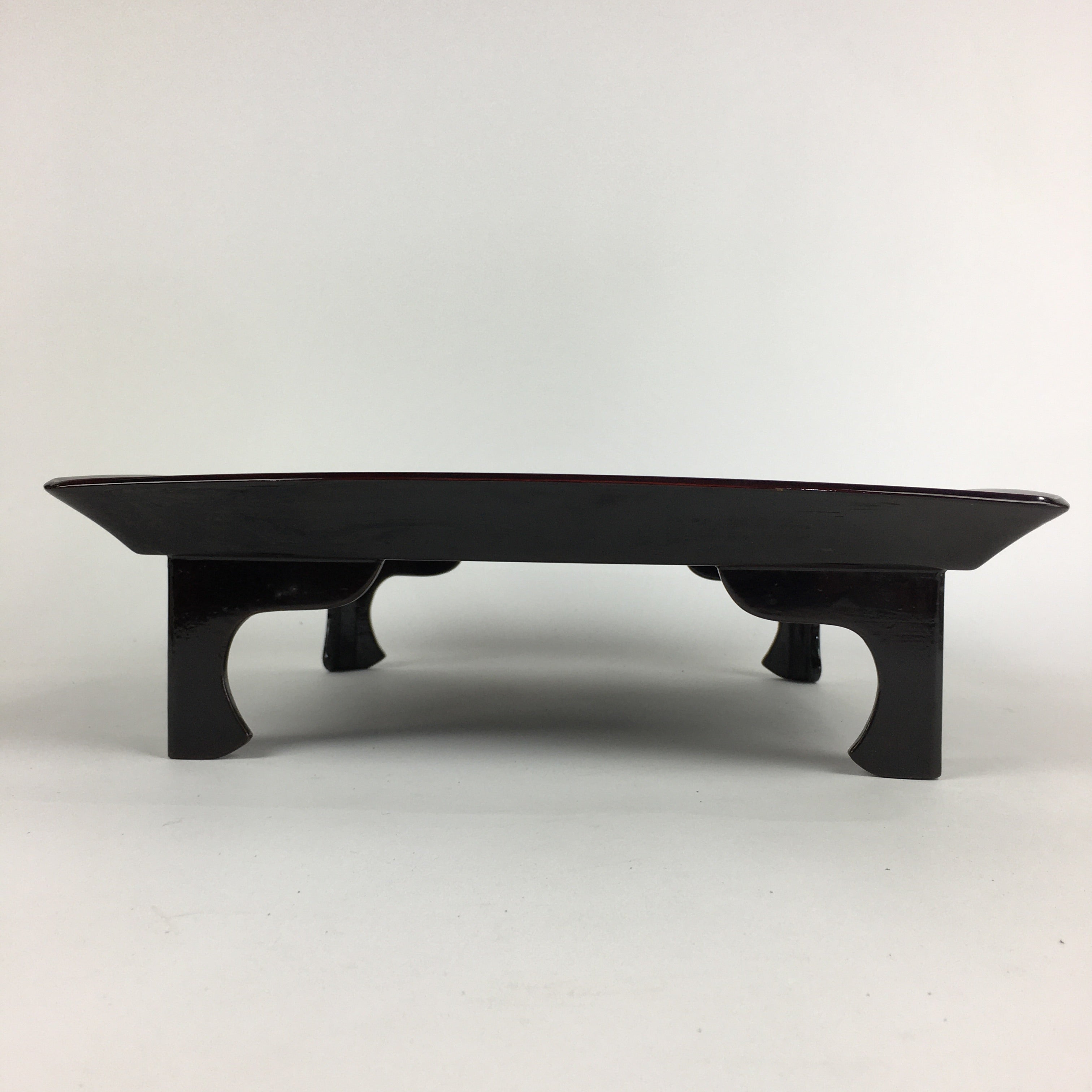 Japanese Wooden Legged Tray Lacquered Table Vtg Ozen Black Nurimono UR749