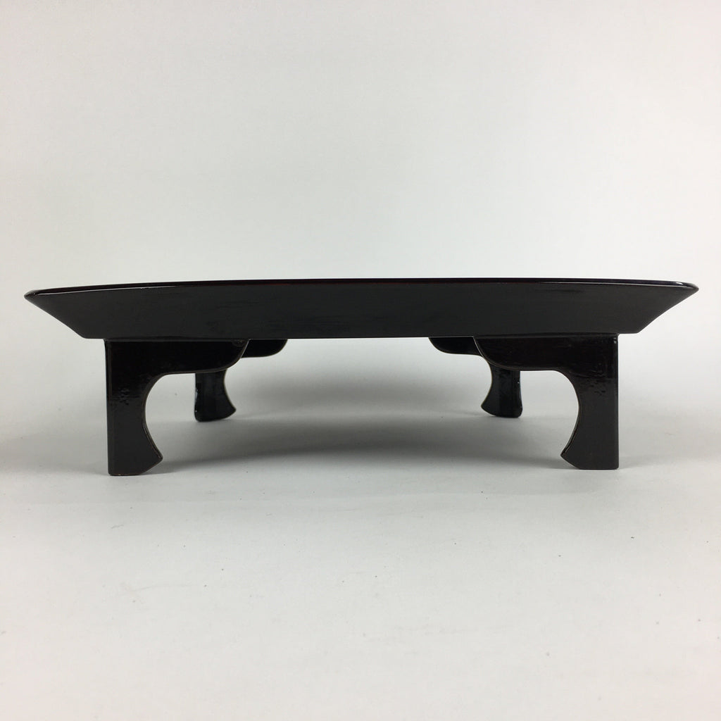 Japanese Wooden Legged Tray Lacquered Table Vtg Ozen Black Nurimono UR749
