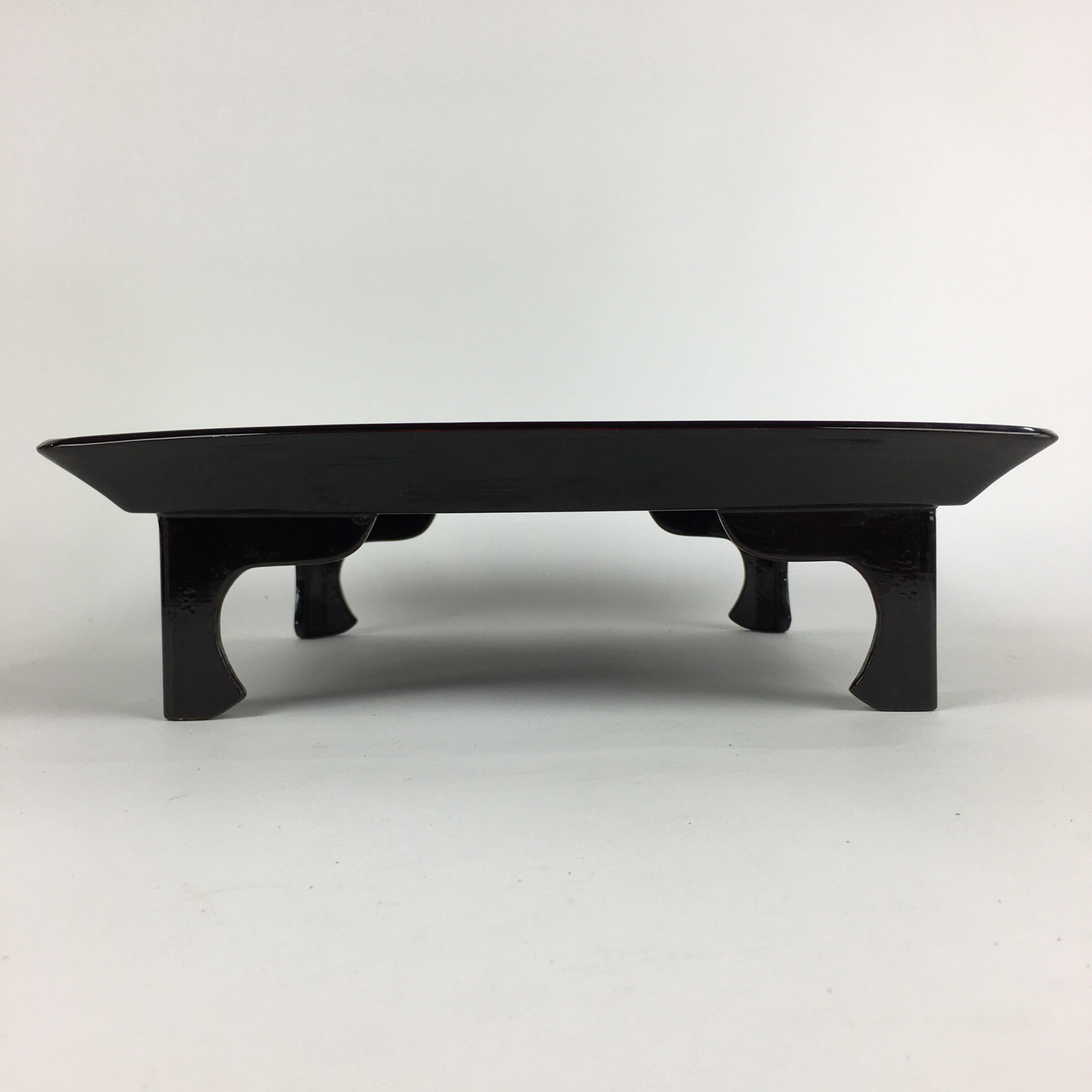Japanese Wooden Legged Tray Lacquered Table Vtg Ozen Black Nurimono UR749