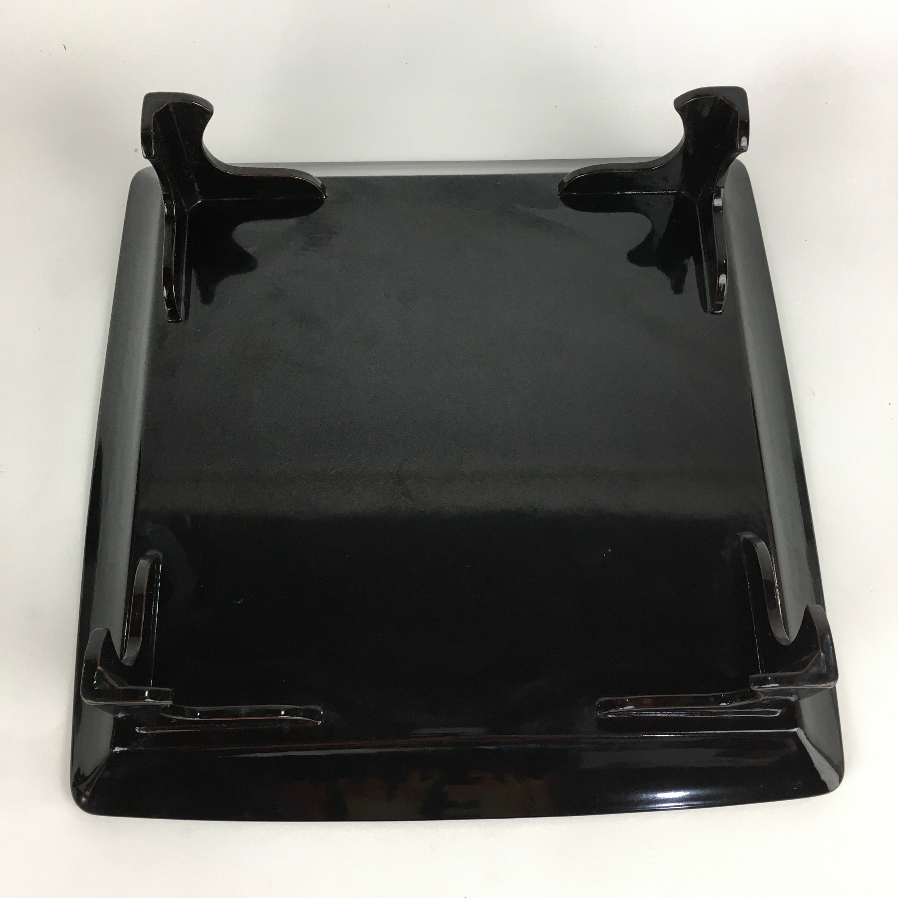 Japanese Wooden Legged Tray Lacquered Table Vtg Ozen Black Nurimono UR749