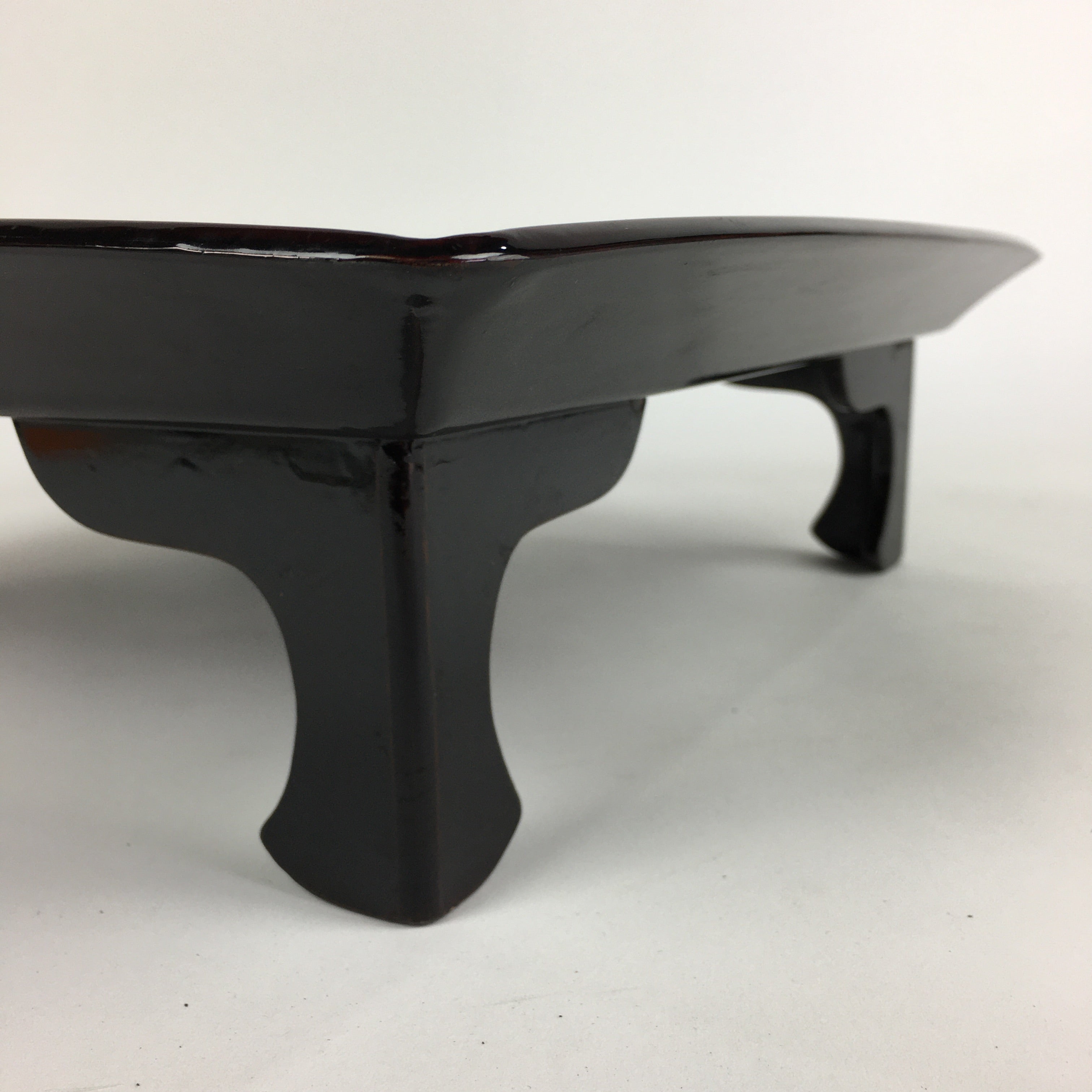 Japanese Wooden Legged Tray Lacquered Table Vtg Ozen Black Nurimono UR749