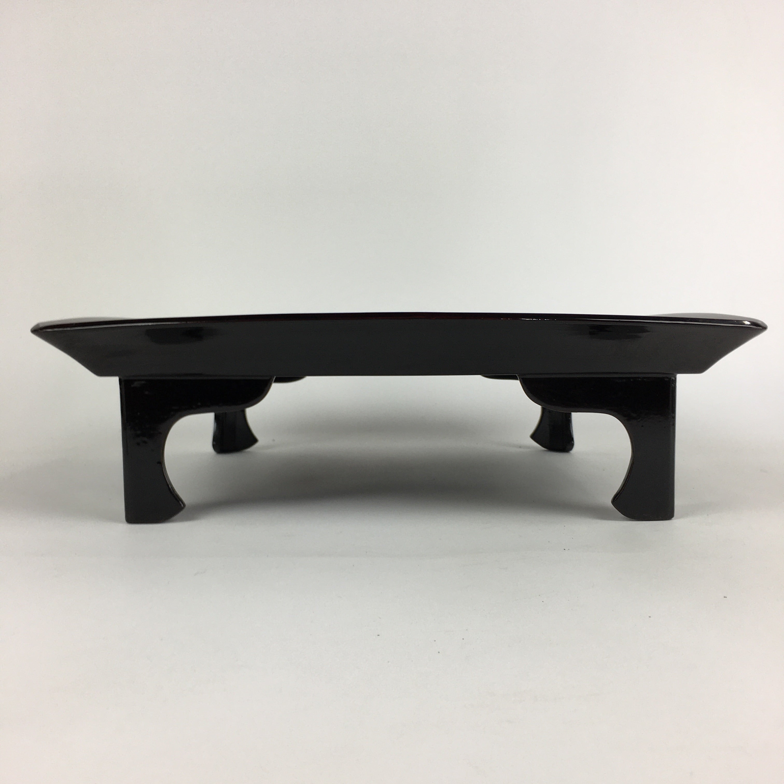 Japanese Wooden Legged Tray Lacquered Table Vtg Ozen Black Nurimono UR750