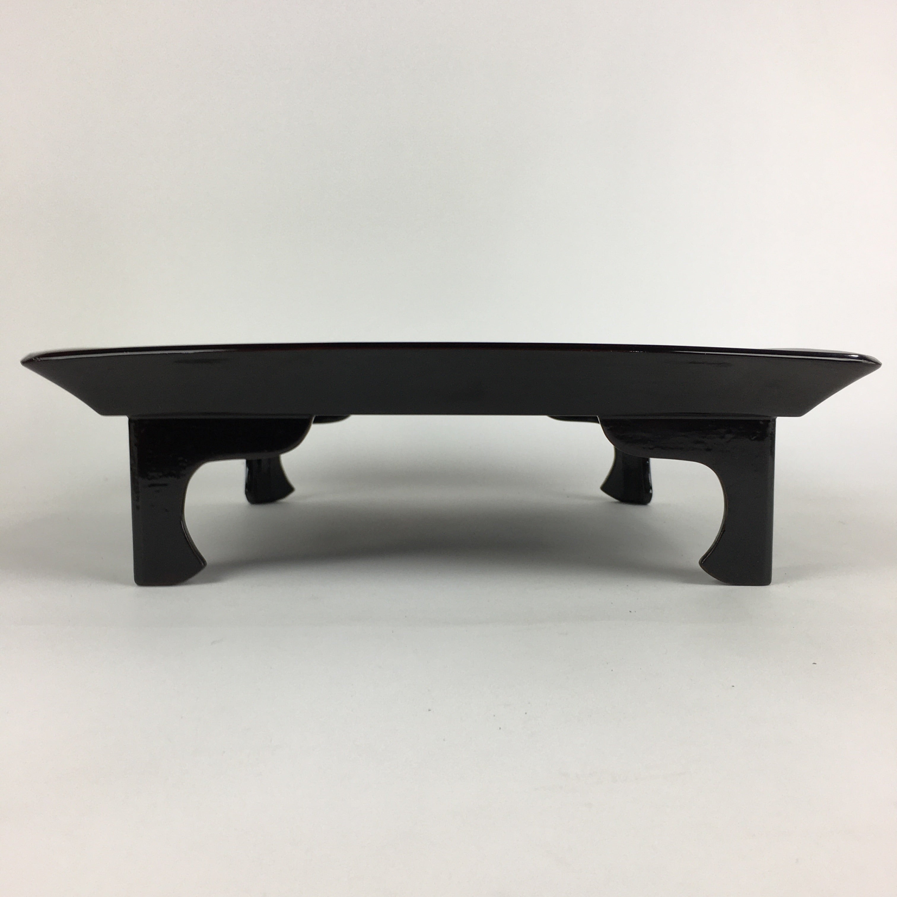 Japanese Wooden Legged Tray Lacquered Table Vtg Ozen Black Nurimono UR750