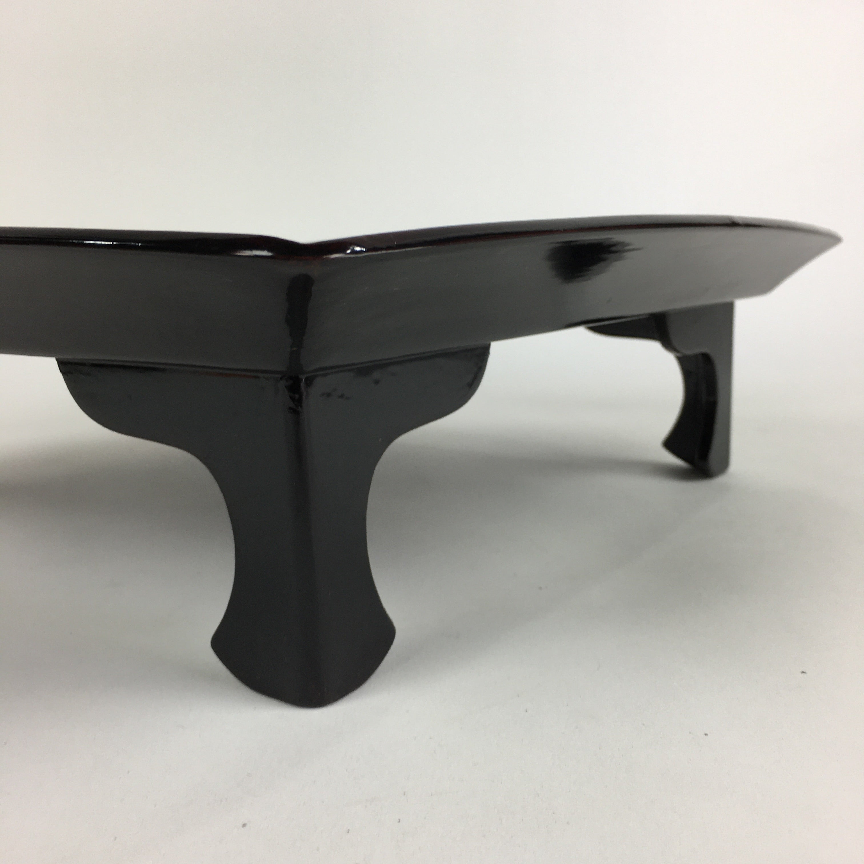 Japanese Wooden Legged Tray Lacquered Table Vtg Ozen Black Nurimono UR750