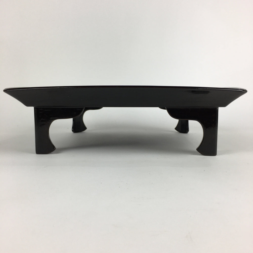 Japanese Wooden Legged Tray Lacquered Table Vtg Ozen Black Nurimono UR751