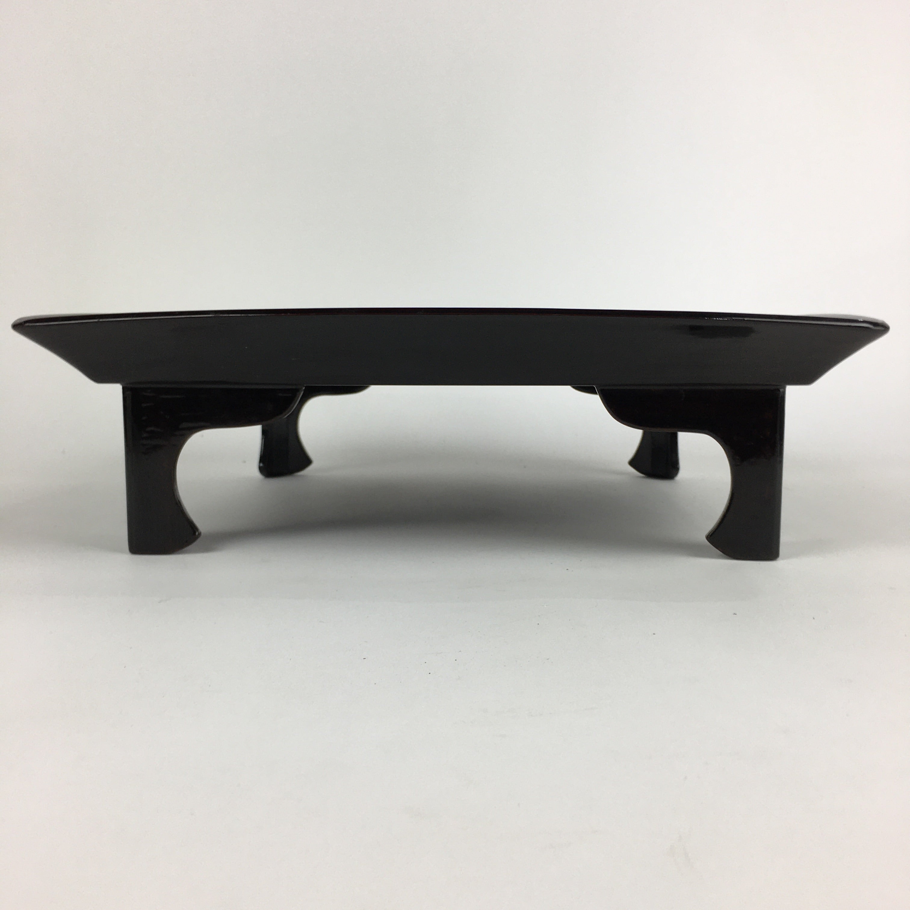 Japanese Wooden Legged Tray Lacquered Table Vtg Ozen Black Nurimono UR751