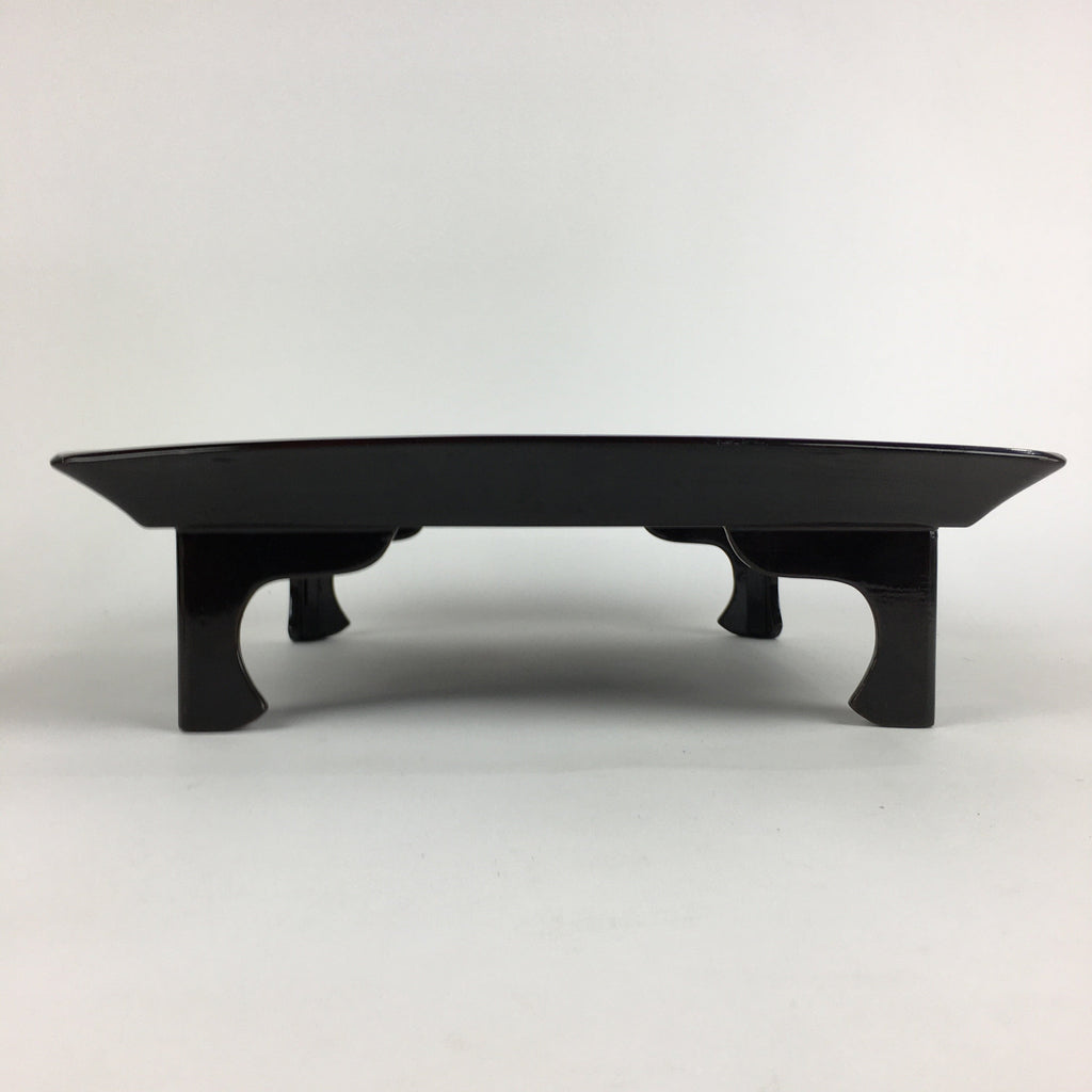 Japanese Wooden Legged Tray Lacquered Table Vtg Ozen Black Nurimono UR751
