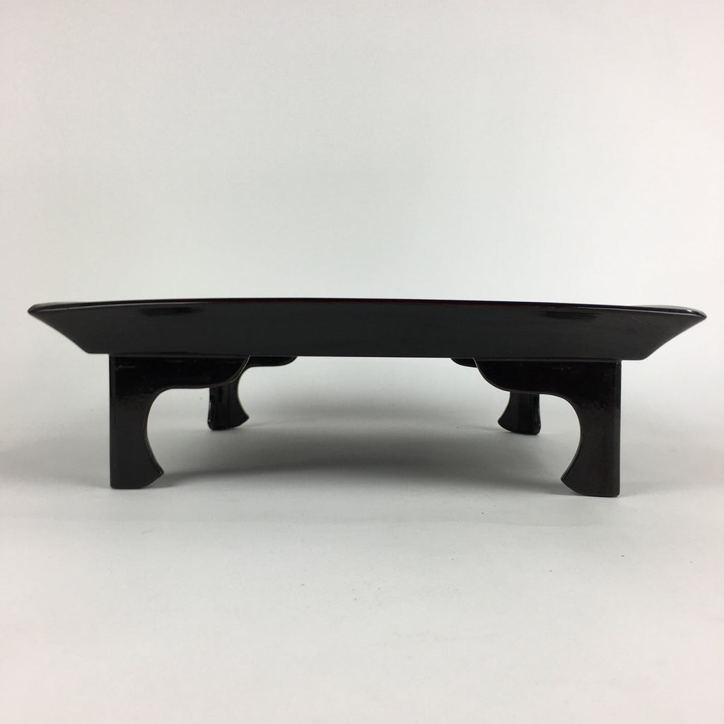 Japanese Wooden Legged Tray Lacquered Table Vtg Ozen Black Nurimono UR751