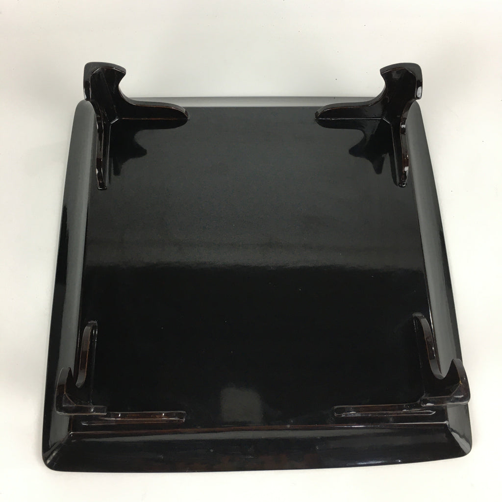 Japanese Wooden Legged Tray Lacquered Table Vtg Ozen Black Nurimono UR751