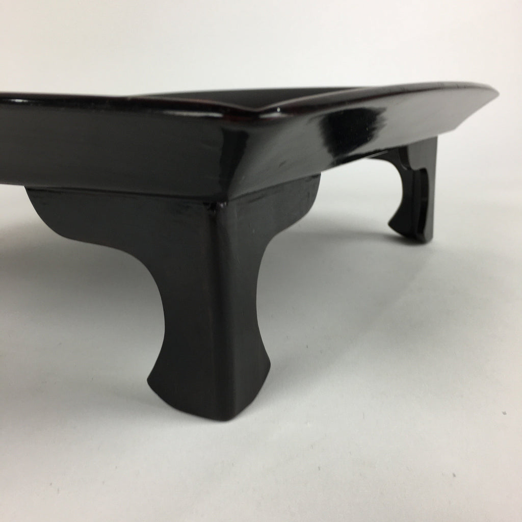 Japanese Wooden Legged Tray Lacquered Table Vtg Ozen Black Nurimono UR751