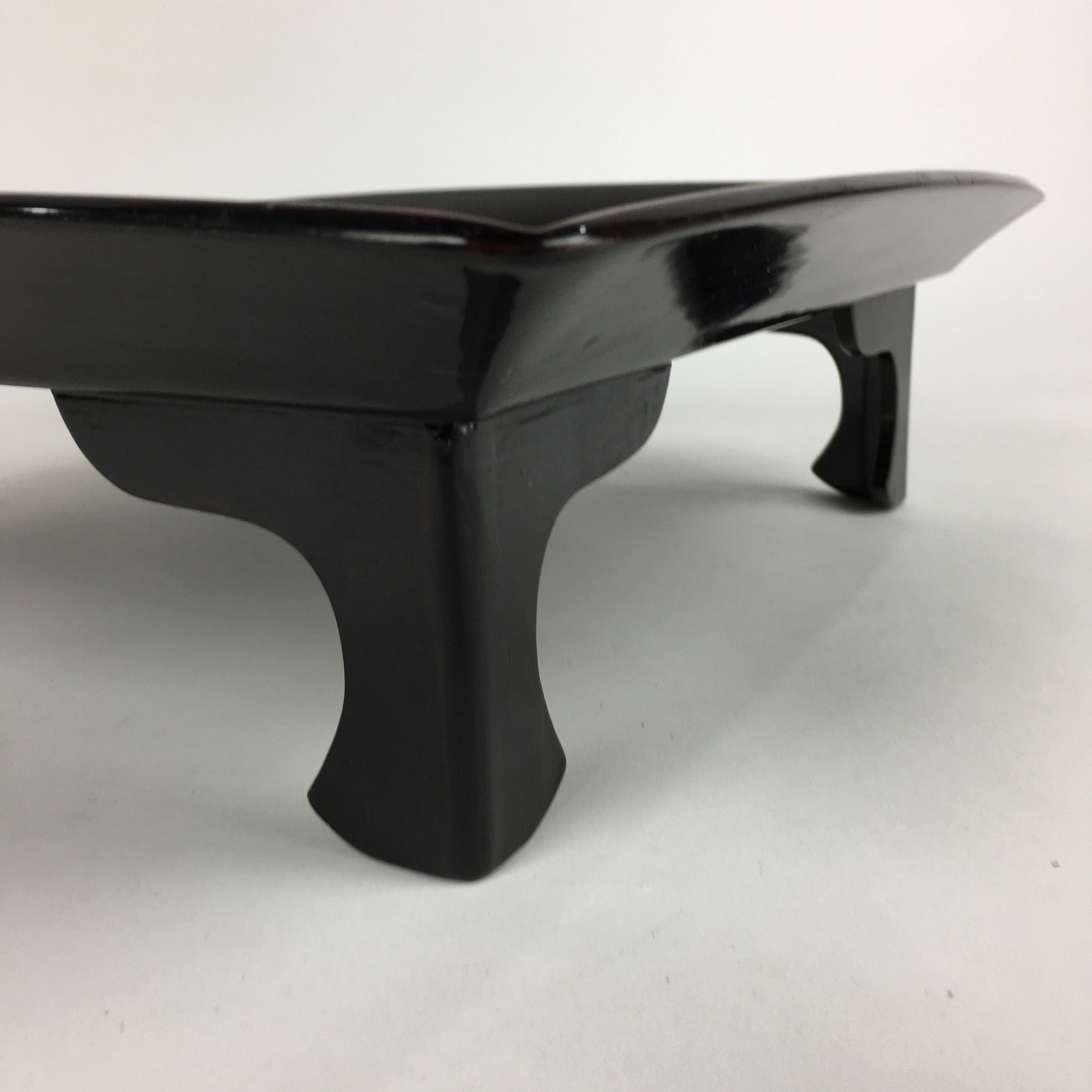 Japanese Wooden Legged Tray Lacquered Table Vtg Ozen Black Nurimono UR751