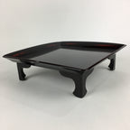 Japanese Wooden Legged Tray Lacquered Table Vtg Ozen Black Nurimono UR751