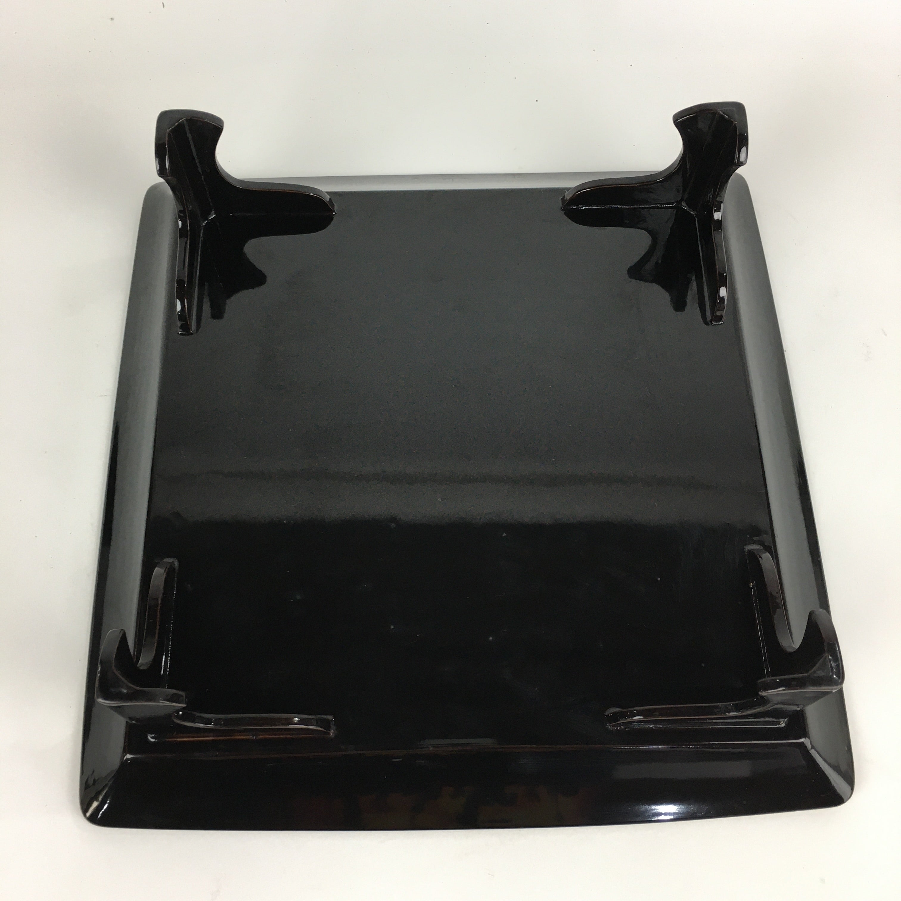 Japanese Wooden Legged Tray Lacquered Table Vtg Ozen Black Nurimono UR752