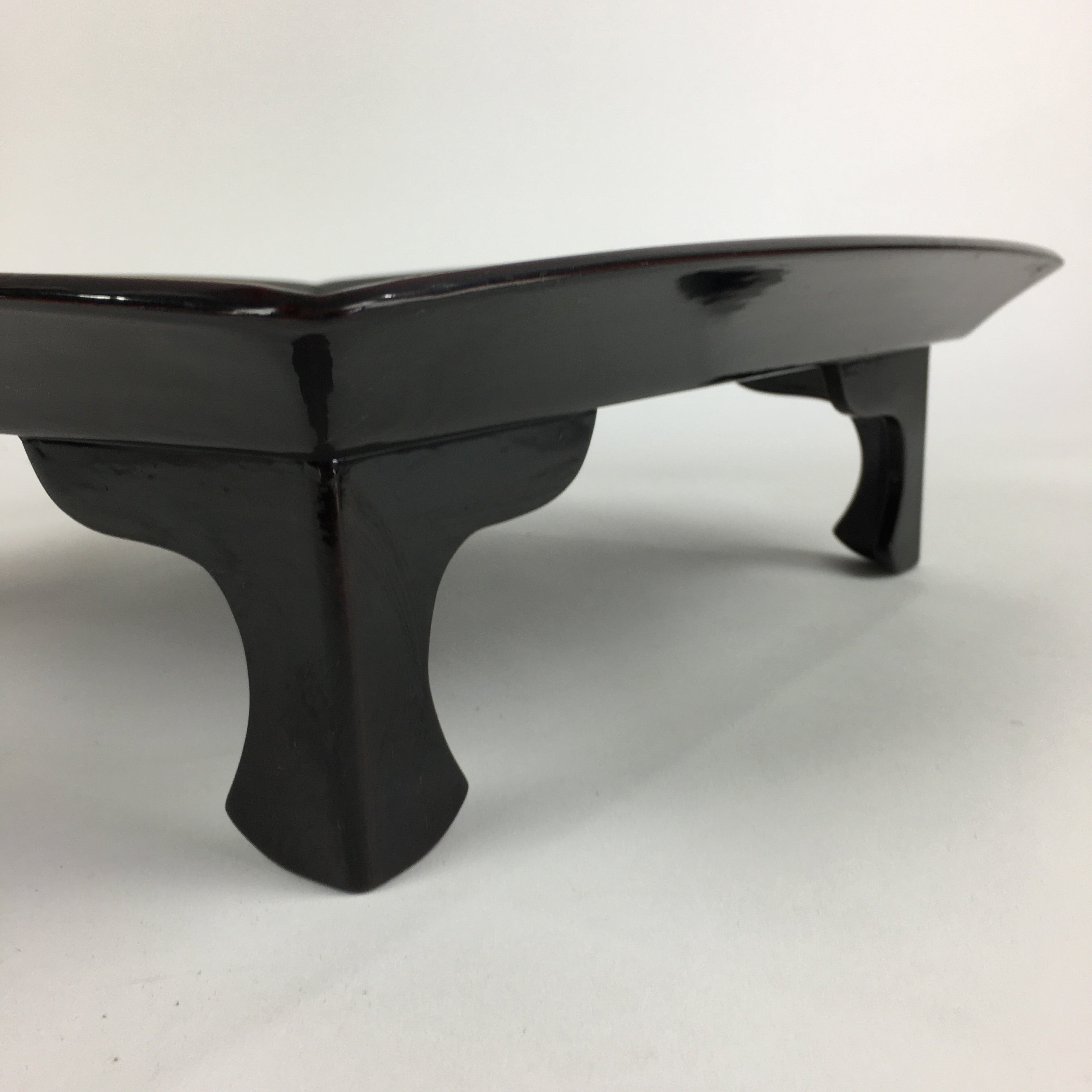 Japanese Wooden Legged Tray Lacquered Table Vtg Ozen Black Nurimono UR752