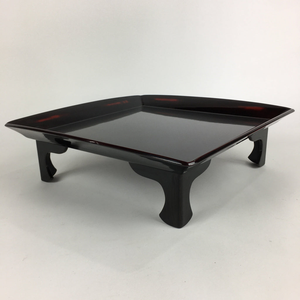 Japanese Wooden Legged Tray Lacquered Table Vtg Ozen Black Nurimono UR752
