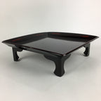 Japanese Wooden Legged Tray Lacquered Table Vtg Ozen Black Nurimono UR752