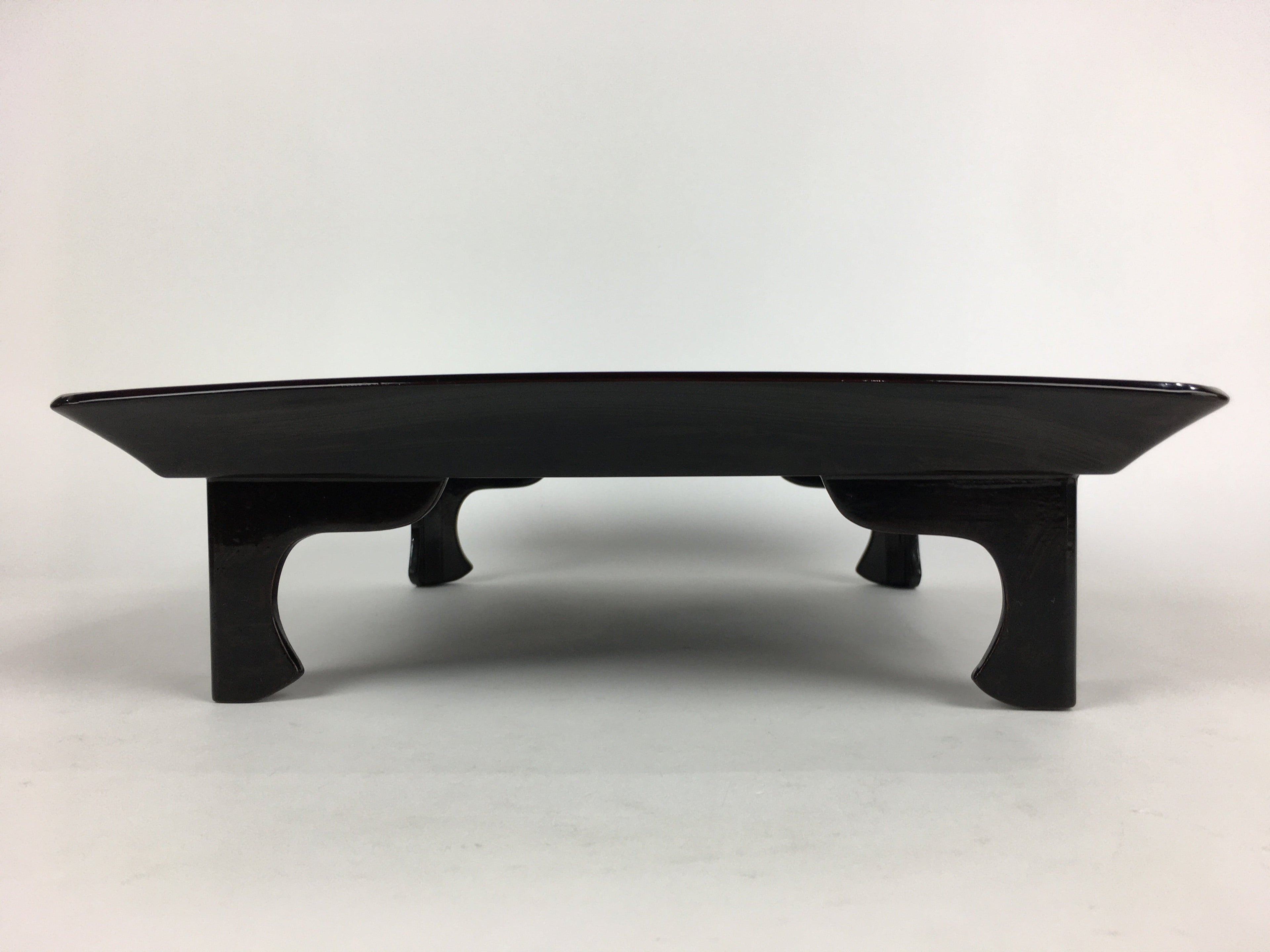 Japanese Wooden Legged Tray Lacquered Table Vtg Ozen Black Nurimono UR753