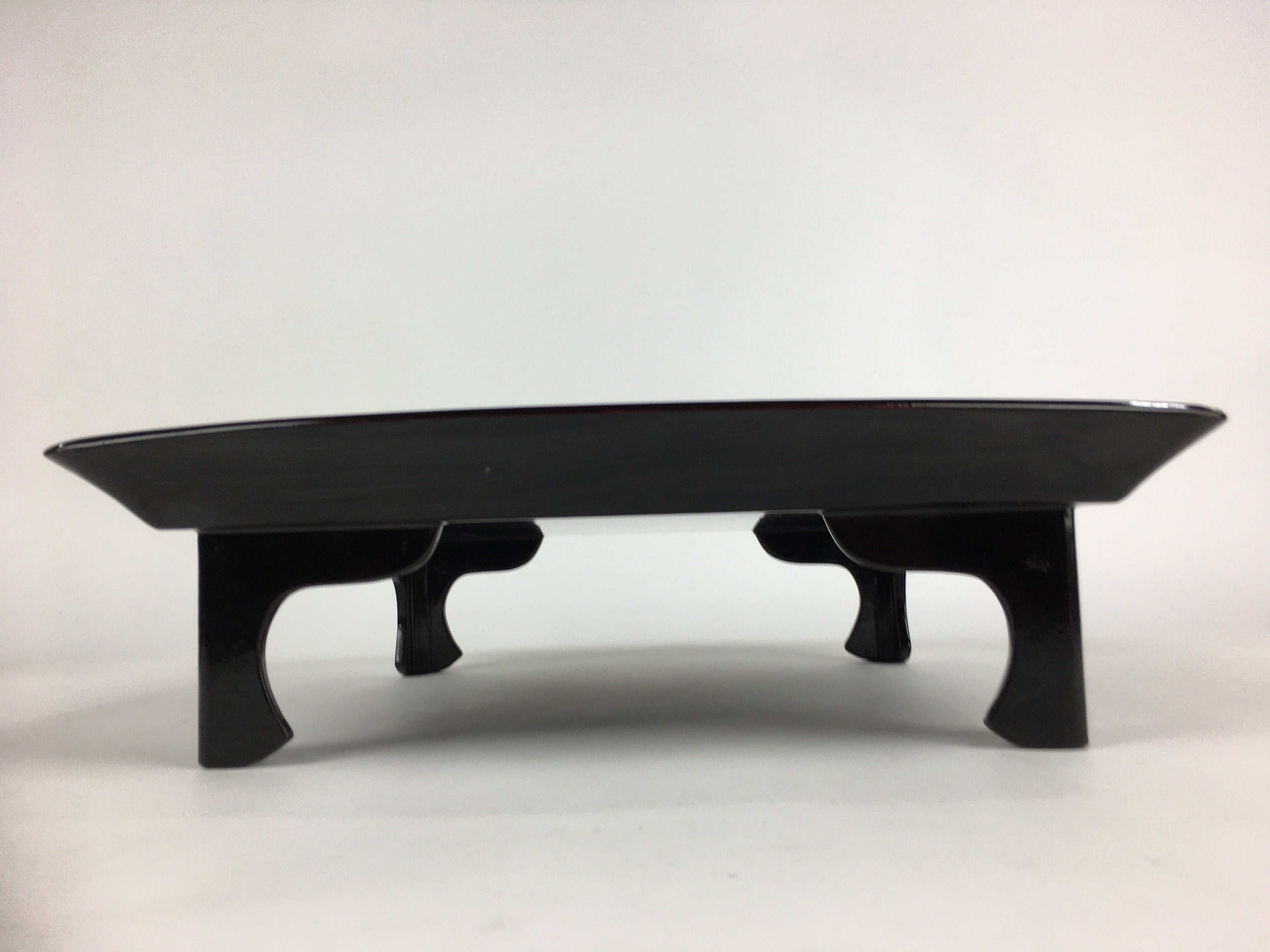 Japanese Wooden Legged Tray Lacquered Table Vtg Ozen Black Nurimono UR753