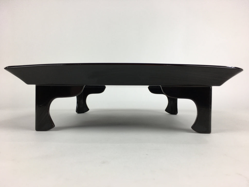 Japanese Wooden Legged Tray Lacquered Table Vtg Ozen Black Nurimono UR753