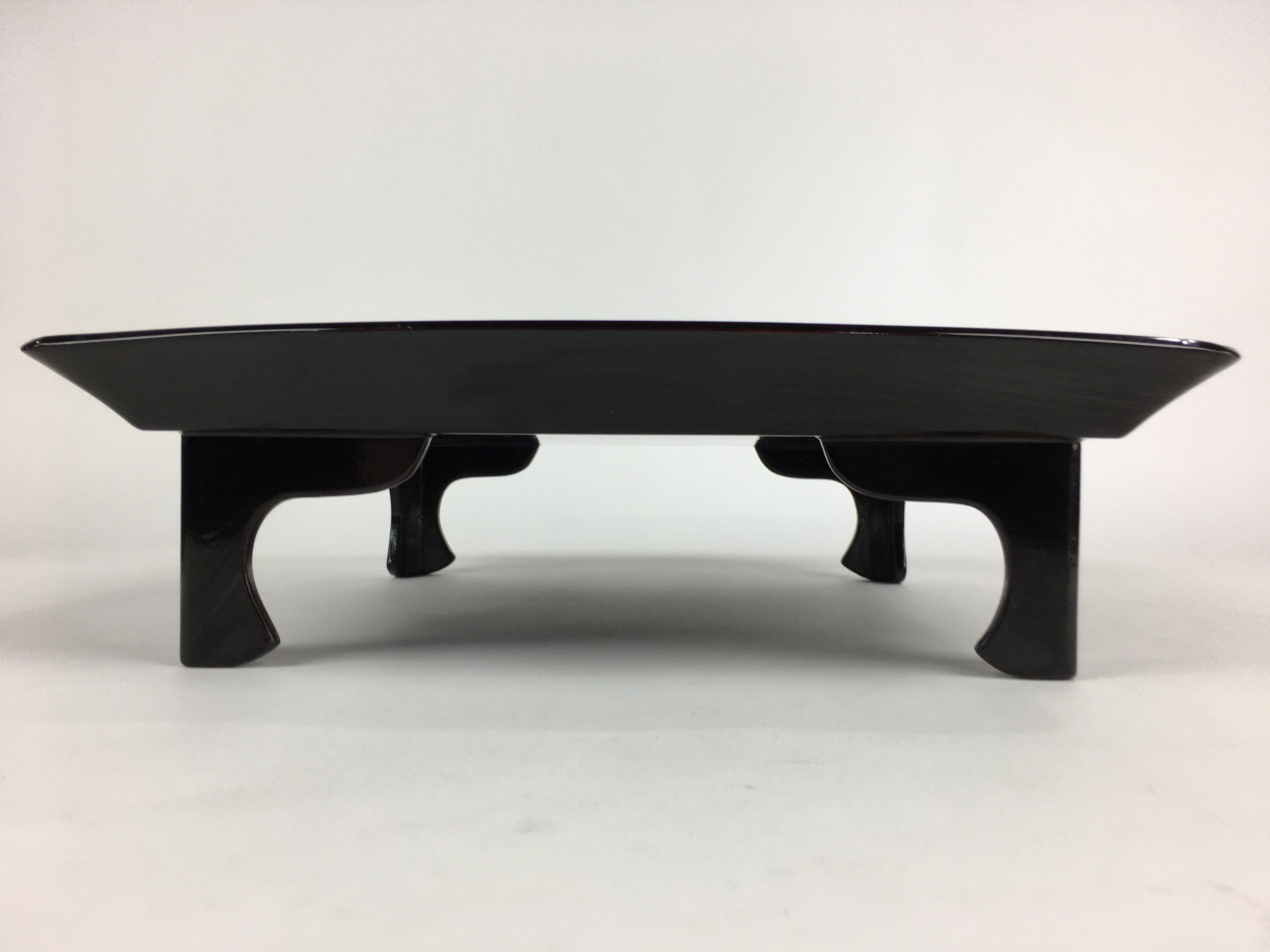 Japanese Wooden Legged Tray Lacquered Table Vtg Ozen Black Nurimono UR753