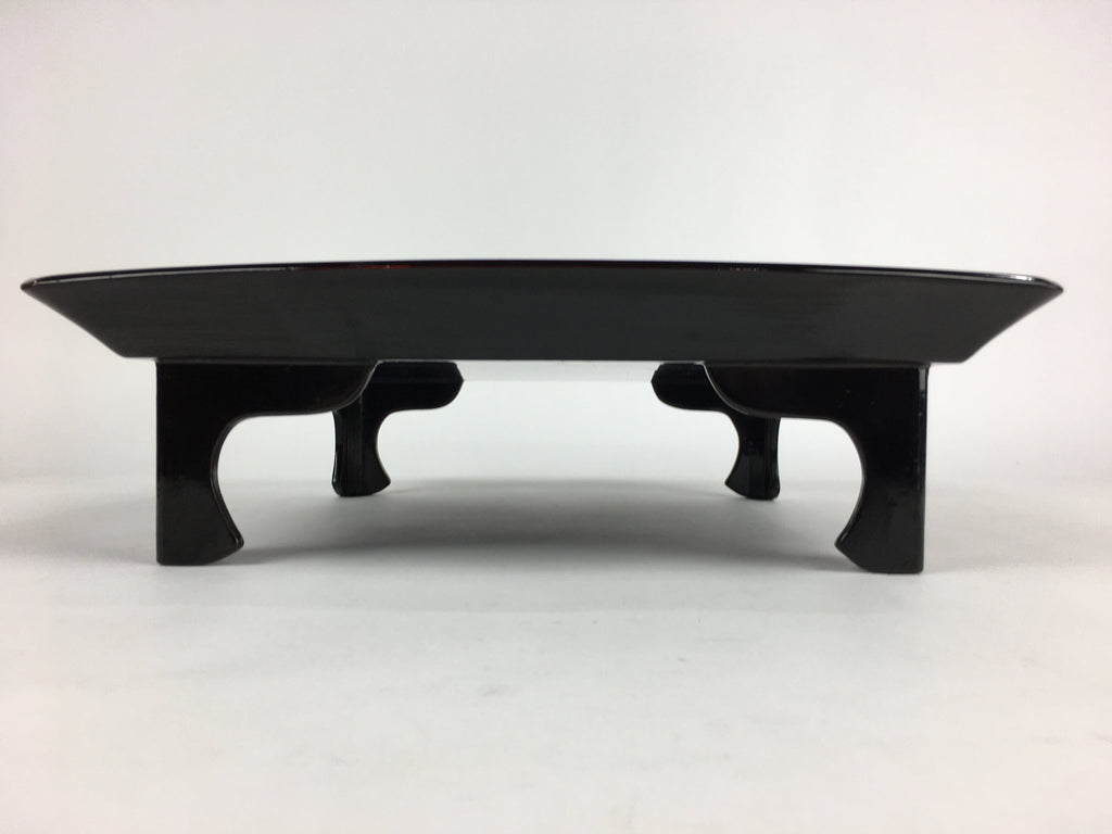 Japanese Wooden Legged Tray Lacquered Table Vtg Ozen Black Nurimono UR753