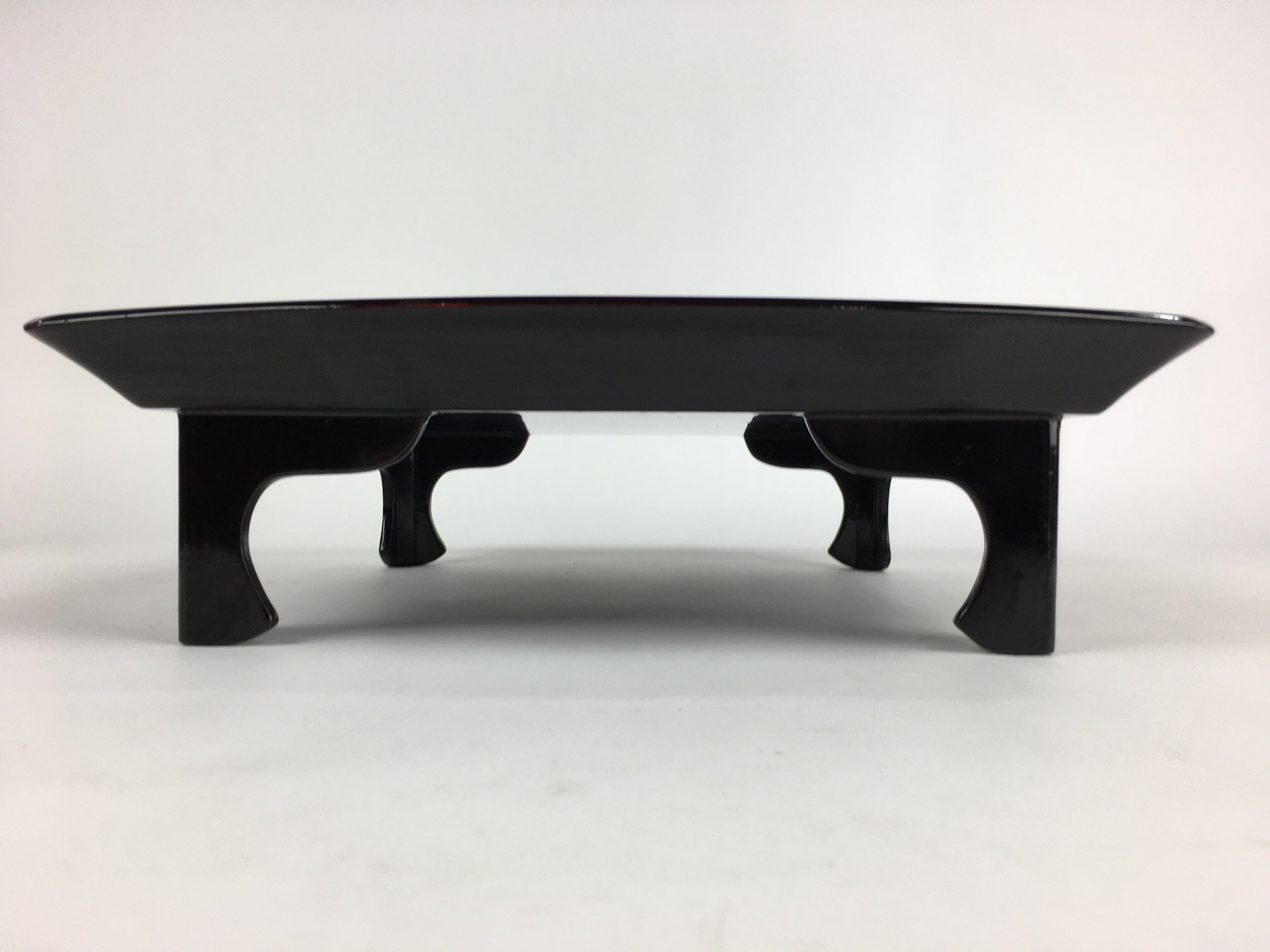 Japanese Wooden Legged Tray Lacquered Table Vtg Ozen Black Nurimono UR753